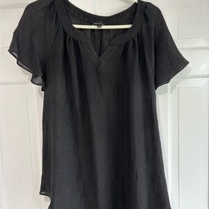 Sami & Jo Black Flutter Sleeve Blouse Tunic